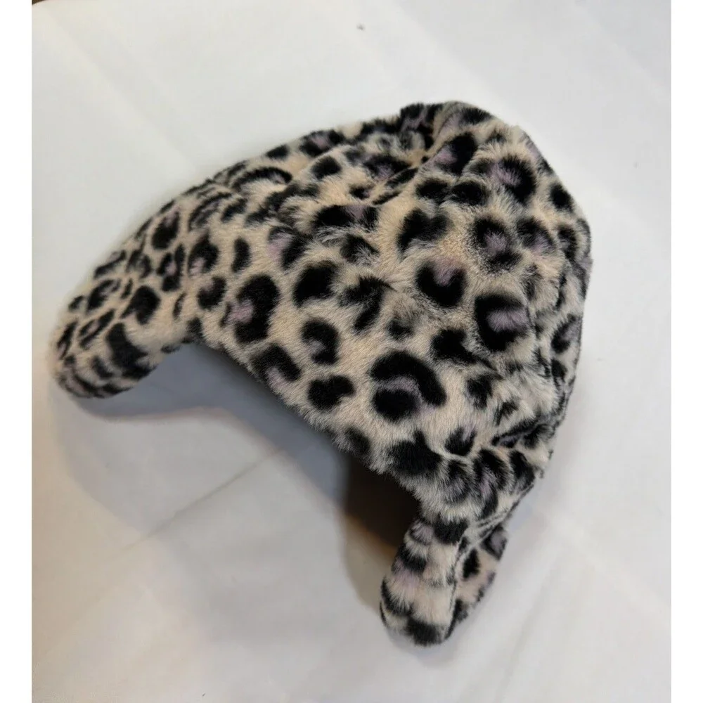 Cat And Jack Girls Cheeta Print Trapper Hat 1 Piece Color Purple